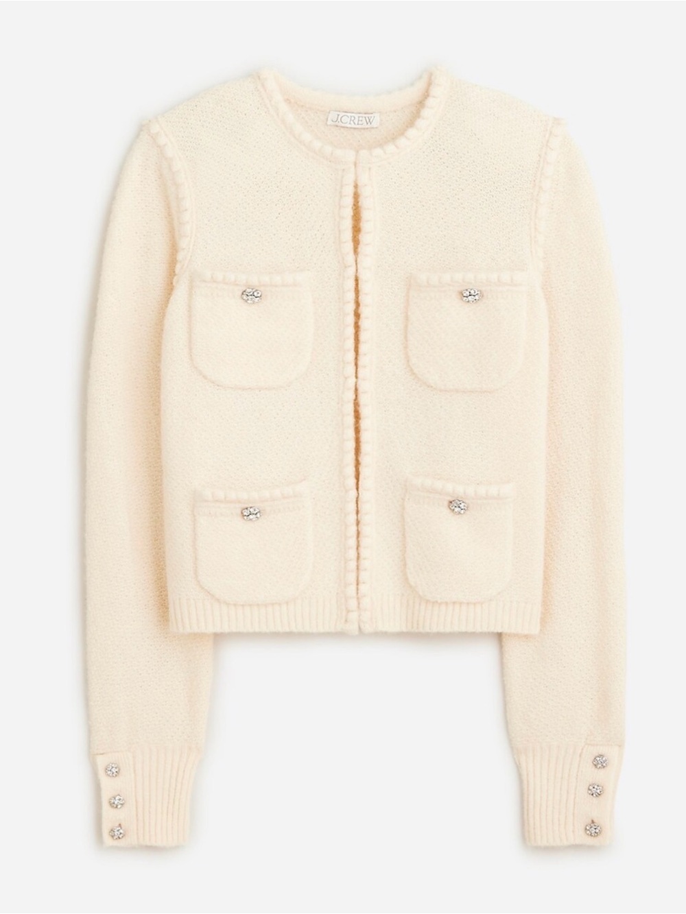 J.Crew Odette Sweater Lady Jacket NWT XS Heather Muslin